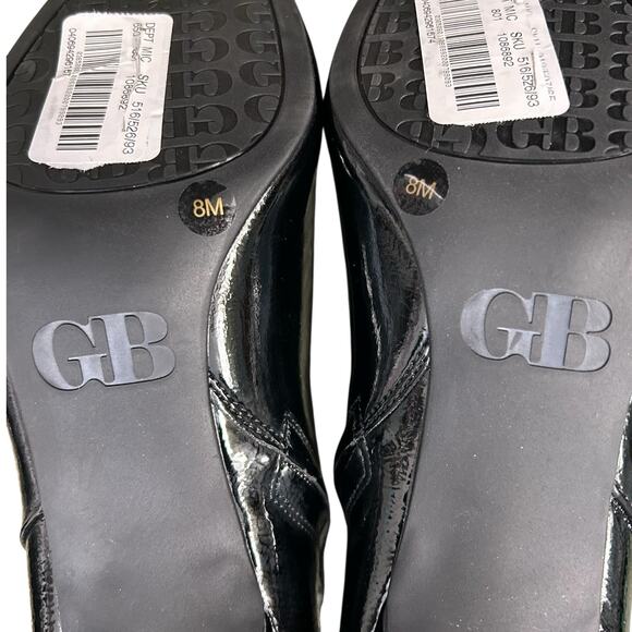 NWOB Gb Gianni Bini Sz 8M Face-Card Patent Oversized Buckle Heeled Bootie Black - Picture 16 of 16